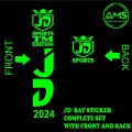 Green Color JD Sports Cricket Bat Sticker Complete set for all type of Classic Cricket Bats Good Quality Bat Stickers. 