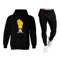 Johnny Bravo Hoodie And Trouser Winter Arrival 2021 Collection Warm Fleece Black Track suit Drawstring Hood Best Outfits For Men. 