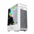 AA Tiger Shadow White Gaming Case - Sleek, Minimalist Mid-Tower with Advanced Cooling Features without fans. 