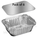 Alumunium Disposable boxes For food packing and macking pack of 6 Pcs. 