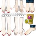 High Quality Reusable Mehndi Practice Foot  and Hands For Henna Practice - 4 Bridal Hands, 4 short hands and 3 Foot  With Free Scrubs. 