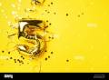 Golden Extra Large Digit 5 (Five)  - 32 Inches Giant Foil Number. 