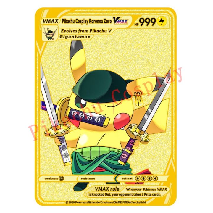 27 Styles Pokemon Pikachu Cosplay Uchiha Obito Goku JoJo Gold Metal Toys Hobbies Hobby Collectibles Game Collection Anime Cards