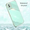 Biruiqu for VIVO Y02T / VIVO Y02 Back Cover Luxury 6D Plating Frame Shiny Bling Phone Pounch Soft Silicone Square Phone Case. 