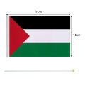 Small Palestine Flag 14x21cm Portable Hand Waving Palestinian Banner Polyester Fade-Resistance Plastic Flagpole for Events Moonlight. 