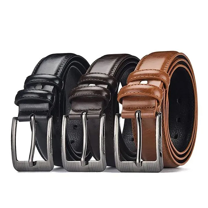 High demand (Pack of 3) Premium Quality PU Leather Belts for Men & Boys at best price in Pakistan Daraz – Black, Brown & Camel – Stylish Formal & Casual Wear