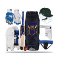 CU Full Cricket Classic Edition Kit Thigh Guard Abdominal Guard Helmet Batting Gloves Bat Kit Bag Leg guard Pad Complete Set. 