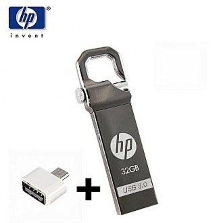 32GB HP USB Flash Drive Stain Steel Pen Drive USB Good Quality 10Mbps Data Speed + Micro OTG Converter
