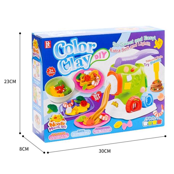 thumbnail interactive-video image 1 of Pasta Maker Dough Play Set - Non-Toxic Modelling Clay For Kids - Creative Playdough Kit 1 of 5