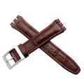 17mm 19mm Strap for Swatch Genuine Calf Leather Watch Band Black Brown White Waterproof Stainless Steel Clasp Men Women Business. 