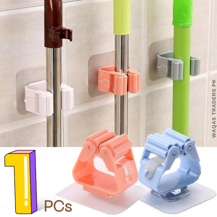 Wall Mounted Hanger Organizer Mop Broom Holder No-slip Gripper Self for Hanger Mop Hook Racks Kitchen Bathroom Adhesive Shower Hooks