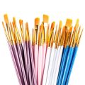 Lonely Finger 10pcs Artist Paint Brushes Set Nylon Hair Plastic Handle for Acrylic Oil Watercolor Professional Art Painting Kit. 