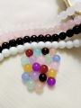 100pcs Glossy Round 8mm Craft Beads – Round Stones for Jewelry, Sewing & DIY Decoration. 