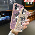JIUMOO For iPhone 11 11 Pro 11 Pro Max Case Cartoon Cute Kuromi Pattern Soft Luxury Plating Phone Cases Edge Pattern Design Shockproof Shell Full Cover Camera Protection Casing. 