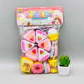 Kids Kitchen Toys DIY Cutting Birthday Cake Pretend Play Food pink - 22 Pcs. 