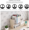 Jerry & Maggie - Desktop Organizer Office Storage Rack Adjustable Wood Display Shelf  Birthday Gifts - Toy - Home Decor  - Free Style Rotation Display - True Natural Stand Shelf White Wood Tone. 