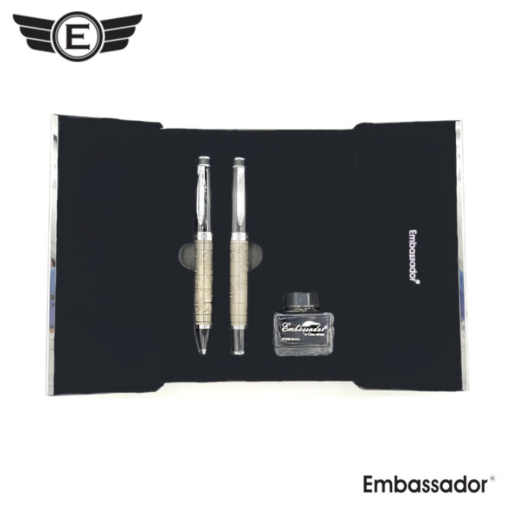 Embassador%20World%20Map%20Fountain%20Pen%20&%20Ball%20Pen%20Set%20-%20Image%204