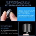 Matte Clear Acrylic Toe Nail Tips Short Nail Tips Soft Gel for Toenail Extension Full Cover Artificial French Foot Makeup Tools. 