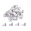【Storewide Sale】 100Pcs Beads Letter Beads Cubic White Alphabet Beads 6mm Faceted Beads For Jewelry Making.