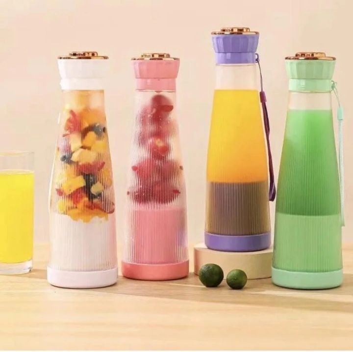 Techmanistan Random Color 400ml Crown Type Juicer Bottle, Mini Portable Blender Fruit Mixers, 400ml Electric Juicer, Anti Drip Blender, Mini Shake Smoothie Blender, Crown Type Portable Rechargeable Juicer