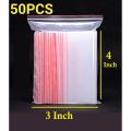 50 PCS Resealable Air Tight ZipLock Transparent Closeable Bag - Size 3 x 4 Inch. 