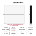 Tuya ZigBee Smart Scene Switch 4 Gang Smart Switch 12 Scene Switch Push Button Controller Supports Home Assistant. 