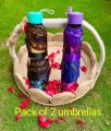 Pack of 2 - Mini Folding Umbrella For Sun & Rain - Lightweight Backpack & Purse - Ideal for Men,Women.Boys & Girls. 