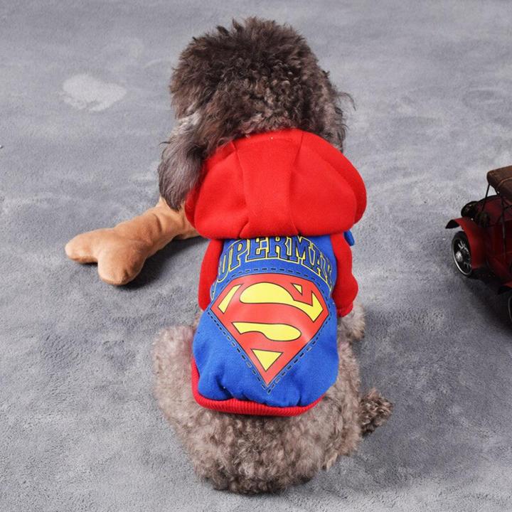 27Pets New Pet Cat Dog Coat Superhero Costume Superman Puppy Pet Hoodie Coat Small Dog Clothes Dog Winter Clothes Pet Supplies