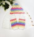 Colorful Crochet Hoodie Sweater / Handmade / Woolen. 
