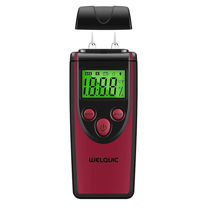 WELQUIC MT230 Digital Wood Moisture Meter with 3-Colored Backlight LCD Display, High Accuracy, Detects Wood Building Material Temperature Humidity for Carpenters, Building Inspection, Flooring original UK ZONE