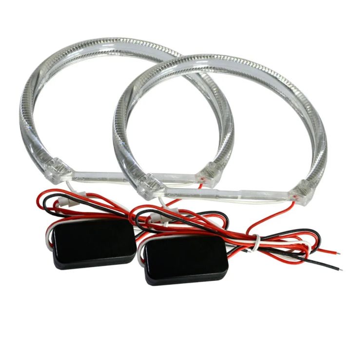 Universal Square LED Angel Eyes Auto Halo Rings Lights Super Bright Headlight Angel Eye Retrofit 2 Pc (131mm)