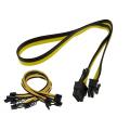PCIE Male 6-pin to 8-pin (6+2) Male Power Cable 60cm long Cable for Server and Gaming Power supply. 