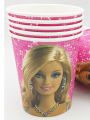 BARBIE DOLL THEME PAPER CUPS ( PACK OF 10 PAPER CUPS ). 
