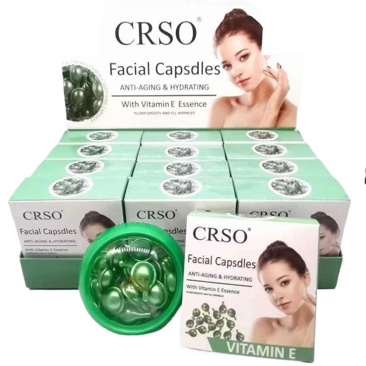 CRSO VITAMIN E Facial Capsules - Anti-Aging Hydrating Vitamin E Essence for Plump, Smooth, and Wrinkle-Filled Radiance