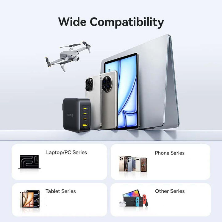 Baseus%20140W%20GaN%20Fast%20Charger,%20EnerFill%20FH11%20(3*USB-C%20PD%20+%201*USB-A)%20Compact%20Adapter%20-%20Image%206