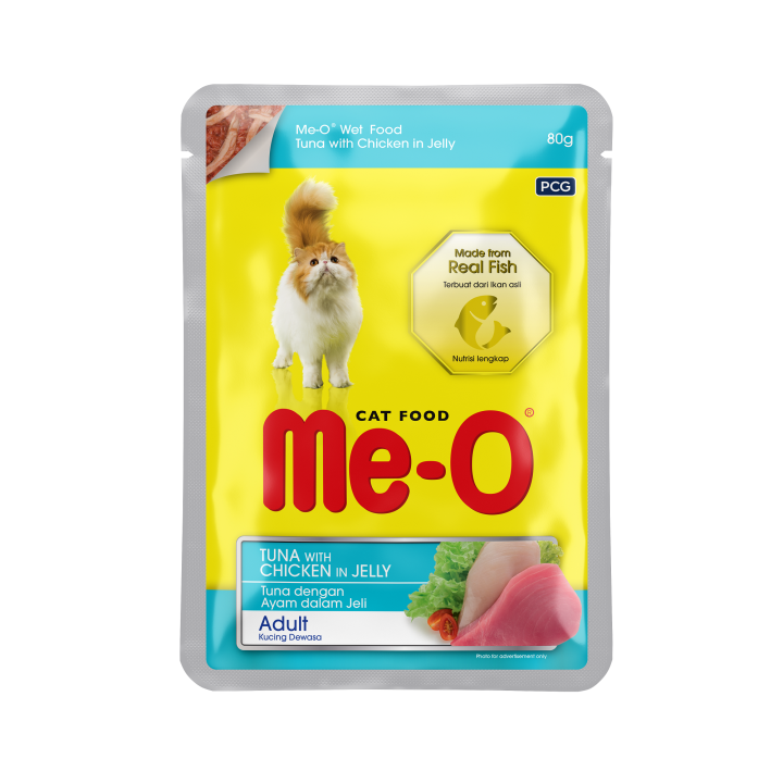 Me-O / MeO Adult Cat Wet Food Tuna with Chicken in Jelly - 80G