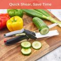 Clever Cutter - 2 in 1 Superior Quality Kitchen Knife with Spring Action Kitchen Knife Scissors. 