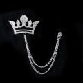 Crown Brooch For Men For Shirt Jacket Coat Wedding Party Jewellery Gift. 