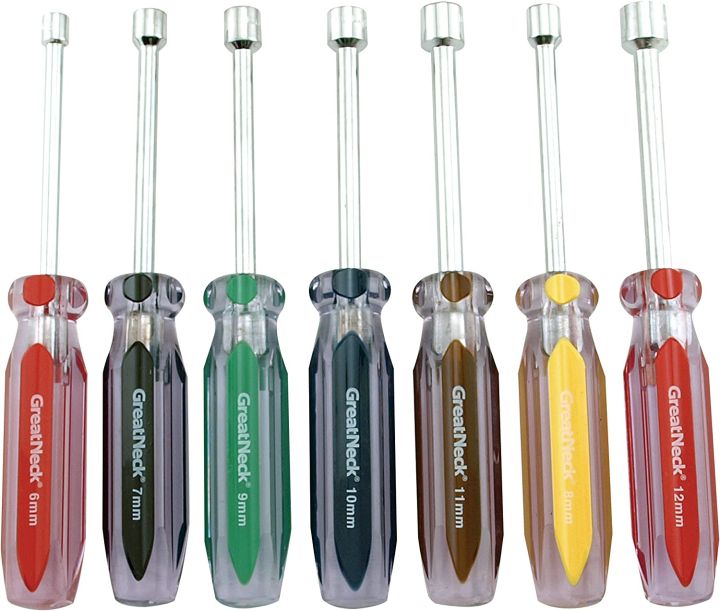 7 PCS Metric Nut Driver Set(6mm-12mm), 7 Pc Color Coded Handles Good ...