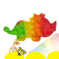 Push Pop Bubble Fidget Spinner Pop It Silicone Toy - 6 inches - Rainbow Rhinoceros. 
