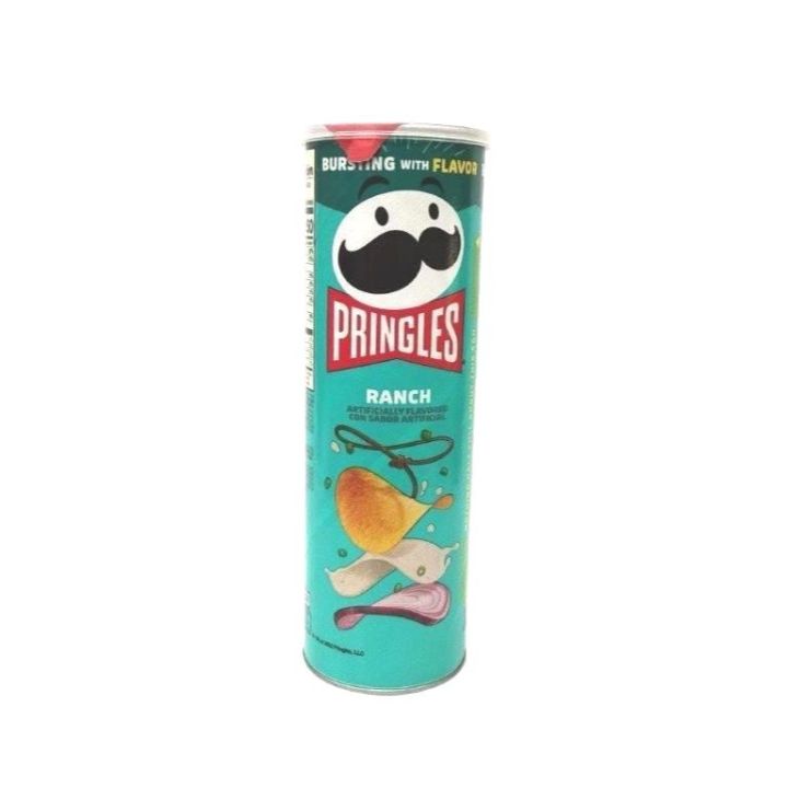 Pringles Ranch Flavored Potato Chips 158gm - Imported | Crispy Snack | Tangy Ranch Flavor