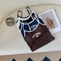 Summer Camisole Letter Print Girl Outer Wear Inner Wear Top Wrapped Chest Hot Girl Short Sports Top. 