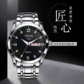 Genuine Goods Business Watch Men's Watch Original Original Stainless Steel Watch Sports Brand Automatic Fake Mechanical Men's Luminous Waterproof Calendar Transparent Bottom Watch. 