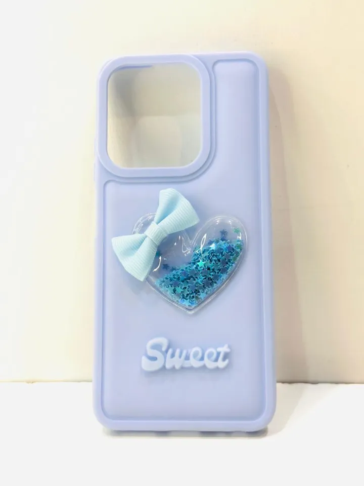 Custodia Glitter Per Xiaomi Redmi Note 12 4G Con Cuore Rosa - Morbida TPU Antiurto - 3