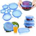 6Pcs Kitchen Reusable Silicone Stretch Seal Lid Preservation Vacuum Food Storage Bowl Cover. 