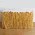 Artifical Grass Table Skirt Hawaiian Table Skirt Decor Lightweight Tropical Luau Party Decoration for Photo Props Camping Summer Theme Party. 