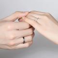 Creative Simple Black and White Adjustable Couple Rings Girl Boy Friend Valentine's Day Jewelry Gift. 