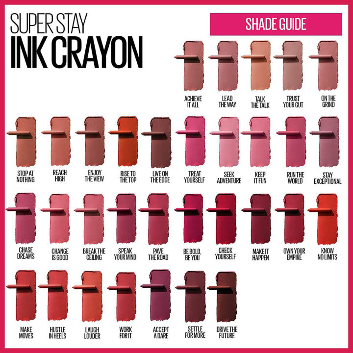 Maybelline Super Stay Ink Crayon Matte Longwear Lipstick, 8hrs long wear Matte Lipstick - 15 LEAD THE WAY