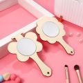 18 Pcs Small Mirror Unfinished Wooden Mirrors Painting Toy Hand Held Children Toys Craft Crafts. 