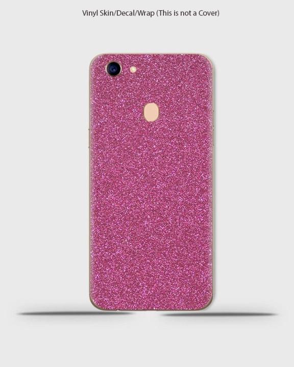 Oppo%20F5%20%20Phone%20Skin%20Only%20Back%20And%20Sides%20Petal%20Pink%20Glitter%20Texture%20Skin%20-%20Image%203